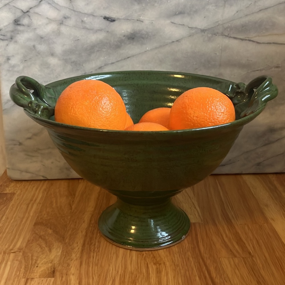 Large Pottery Footed Bowl